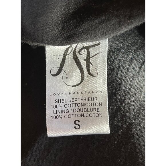 LoveShackFancy Black And Cream Pamela Asymmetric One Shoulder Flounce‎ Dress S - Picture 12 of 14